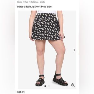 Flower and ladybug skirt with attached shorts. Skort!